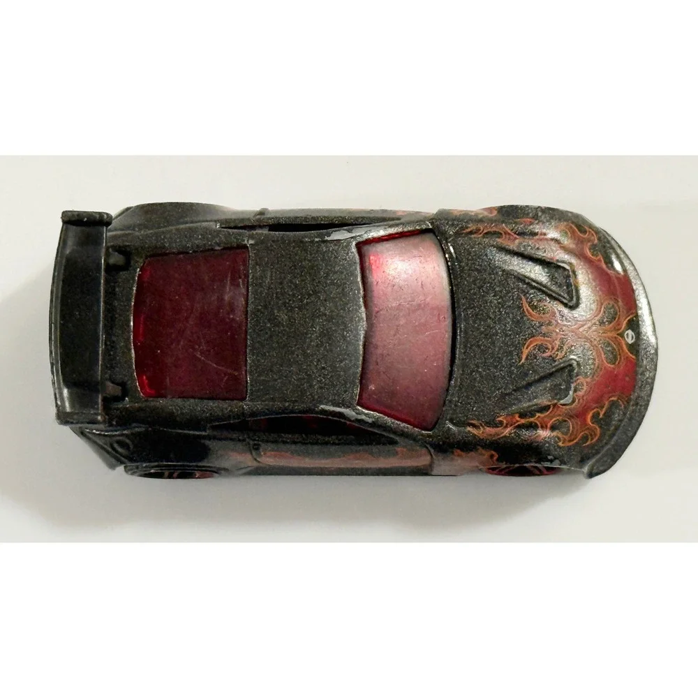Hot Wheels Nissan 350Z Kids 1:64 Black Red Flame Diecast Toy Car‎ B02